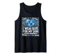 I Wear Blue For My Son - Rompecabezas de concienciación sobre el Autismo Camiseta sin Mangas