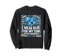 I Wear Blue For My Son - Rompecabezas de concienciación sobre el Autismo Sudadera