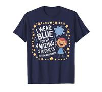 I Wear Blue For My Students Autism Awareness Teacher Camiseta
