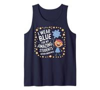 I Wear Blue For My Students Autism Awareness Teacher Camiseta sin Mangas