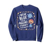 I Wear Blue For My Students Autism Awareness Teacher Sudadera