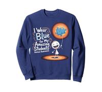 I Wear Blue For My Students Autism Awareness Teacher Sudadera