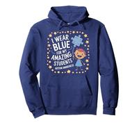 I Wear Blue For My Students Autism Awareness Teacher Sudadera con Capucha