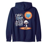 I Wear Blue For My Students Autism Awareness Teacher Sudadera con Capucha