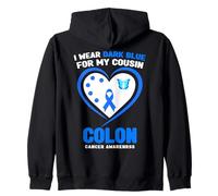 I Wear Dark Blue for My Cousin Concienciación sobre el cáncer de Colon Sudadera con Capucha