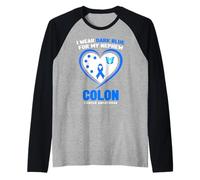 I Wear Dark Blue for My Nephew Concienciación sobre el cáncer de Colon Camiseta Manga Raglan