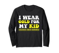 I Wear Gold For My Kid Childhood Cancer Awareness Men Women Manga Larga