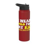 I Wear Gold For My Kid Childhood Cancer Awareness Men Women Stainless Steel Insulated Water Bottle