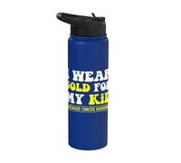 I Wear Gold For My Kid Childhood Cancer Awareness Men Women Stainless Steel Insulated Water Bottle