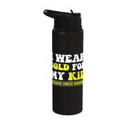 I Wear Gold For My Kid Childhood Cancer Awareness Men Women Stainless Steel Insulated Water Bottle