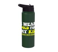 I Wear Gold For My Kid Childhood Cancer Awareness Men Women Stainless Steel Insulated Water Bottle