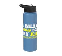 I Wear Gold For My Kid Childhood Cancer Awareness Men Women Stainless Steel Insulated Water Bottle