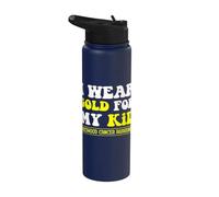 I Wear Gold For My Kid Childhood Cancer Awareness Men Women Stainless Steel Insulated Water Bottle