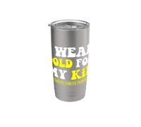 I Wear Gold For My Kid Childhood Cancer Awareness Men Women Vaso térmico de acero inoxidable de doble pared