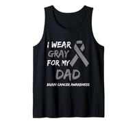I Wear Gray For My Dad Brain Cancer Awareness Ribbon Family Camiseta sin Mangas