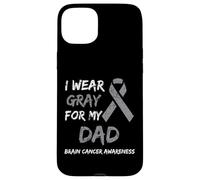 I Wear Gray For My Dad Brain Cancer Awareness Ribbon Family Carcasa para iPhone 15 Plus