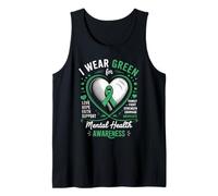 I Wear Green For Love Hope Faith Support Mental Health Camiseta sin Mangas