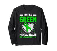 I Wear Green for Mental Health Awareness Month Man Women Manga Larga