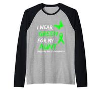 I Wear Green For My Aunt Cerebral Palsy Ribbon Camiseta Manga Raglan
