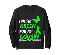 I Wear Green For My Cousin Cerebral Palsy Ribbon Manga Larga