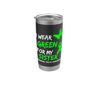 I Wear Green For My Sister Cerebral Palsy Ribbon Vaso térmico de acero inoxidable de doble pared
