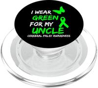 I Wear Green For My Uncle Cerebral Palsy Ribbon PopSockets PopGrip para MagSafe