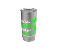 I Wear Green For My Uncle Cerebral Palsy Ribbon Vaso térmico de acero inoxidable de doble pared