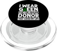 I Wear Green For The Organ Donor That Saved My Life órganos PopSockets PopGrip para MagSafe