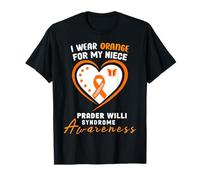 I Wear Orange for my Niece Prader Willi Syndrome Awareness Camiseta