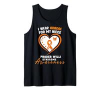 I Wear Orange for my Niece Prader Willi Syndrome Awareness Camiseta sin Mangas