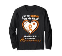 I Wear Orange for my Niece Prader Willi Syndrome Awareness Manga Larga