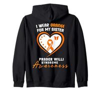 I Wear Orange for my Sister Prader Willi Syndrome Awareness Sudadera con Capucha