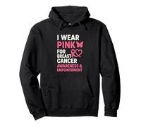 I Wear Pink For Breast Cancer Awareness Empowerment Apoyo Sudadera con Capucha