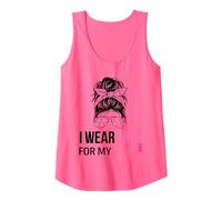 I Wear Pink For My Aunt Messy Bun Soporte para el cáncer de Mama Camiseta sin Mangas
