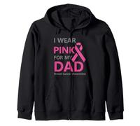 I Wear Pink For My Dad Breast Cancer Awareness Ribbon Sudadera con Capucha