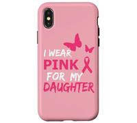 I Wear Pink for my Daughter Butterfly & Ribbon Breast Cancer Carcasa para iPhone X/XS