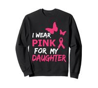 I Wear Pink for my Daughter Butterfly & Ribbon Breast Cancer Sudadera