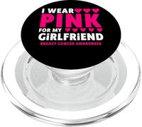 I Wear Pink For My Girlfriend Cancer Concienciación PopSockets PopGrip para MagSafe