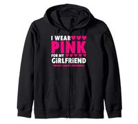 I Wear Pink For My Girlfriend Cancer Concienciación Sudadera con Capucha