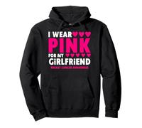 I Wear Pink For My Girlfriend Cancer Concienciación Sudadera con Capucha