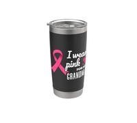 I Wear Pink For My Grandma - Conciencia sobre el cáncer de mama Vaso térmico de acero inoxidable de doble pared