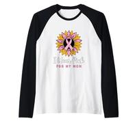 I Wear Pink For My Mom Breast Cancer Awareness Camiseta Manga Raglan