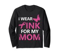 I Wear Pink For My Mom Breast Cancer Awareness Manga Larga