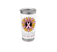 I Wear Pink For My Mom Breast Cancer Awareness Vaso térmico de acero inoxidable de doble pared