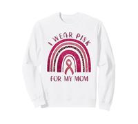 I Wear Pink for My Mom Cáncer de Mama Rainbow Leopard Sudadera