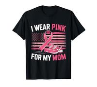 I Wear Pink For My Mom Sneakers USA Flag Niños Hombres Jóvenes Camiseta