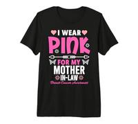 I Wear Pink For My Mother In-Law Cancer Concienciación sobre el cáncer de Mama Camiseta Premium