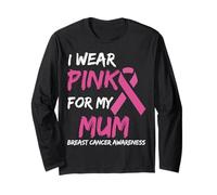 I Wear Pink for my Mum Ribbon Breast Cancer Awareness Manga Larga