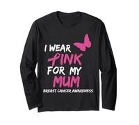 I Wear Pink for my Mum Ribbon Breast Cancer Awareness Manga Larga