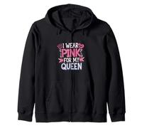I Wear Pink For My Queen Cáncer de mama |- Sudadera con Capucha